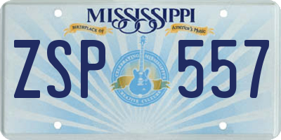 MS license plate ZSP557