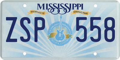 MS license plate ZSP558