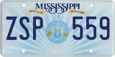 MS license plate ZSP559