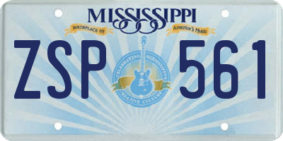 MS license plate ZSP561