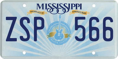 MS license plate ZSP566