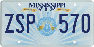 MS license plate ZSP570