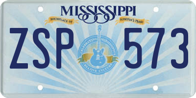 MS license plate ZSP573