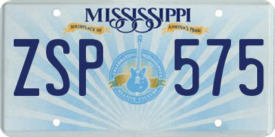 MS license plate ZSP575