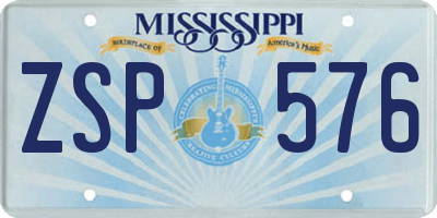 MS license plate ZSP576