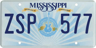 MS license plate ZSP577