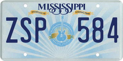 MS license plate ZSP584