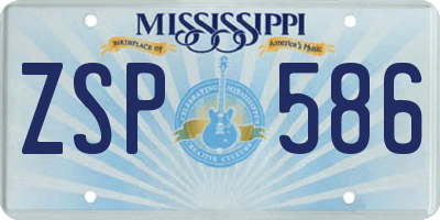 MS license plate ZSP586