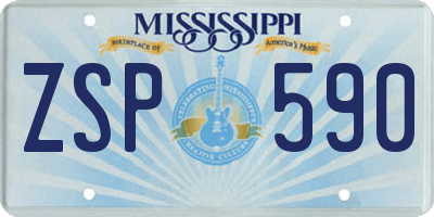 MS license plate ZSP590