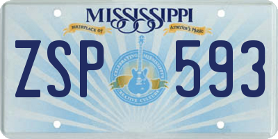 MS license plate ZSP593