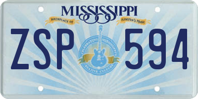 MS license plate ZSP594
