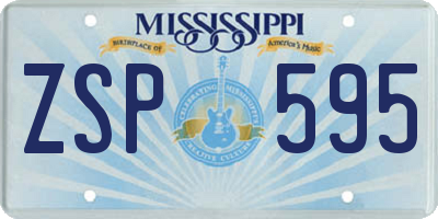 MS license plate ZSP595