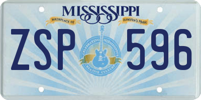 MS license plate ZSP596