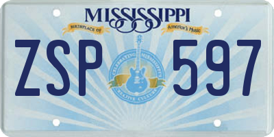 MS license plate ZSP597