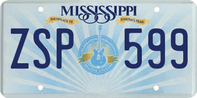 MS license plate ZSP599