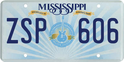 MS license plate ZSP606