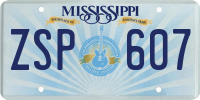 MS license plate ZSP607