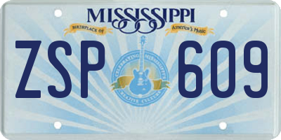MS license plate ZSP609