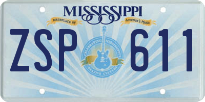 MS license plate ZSP611