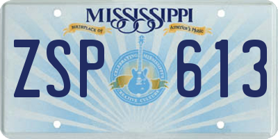 MS license plate ZSP613