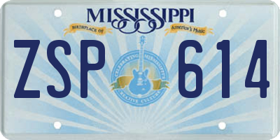 MS license plate ZSP614