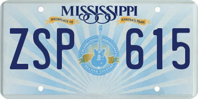 MS license plate ZSP615