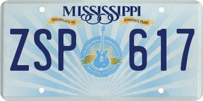 MS license plate ZSP617