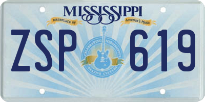 MS license plate ZSP619