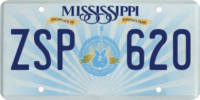 MS license plate ZSP620