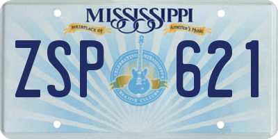 MS license plate ZSP621