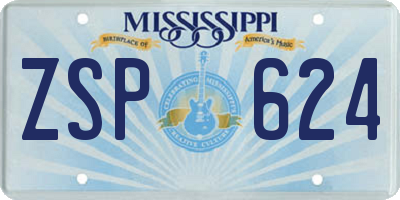 MS license plate ZSP624