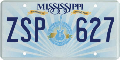 MS license plate ZSP627