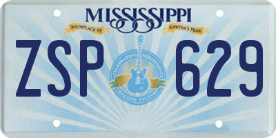 MS license plate ZSP629