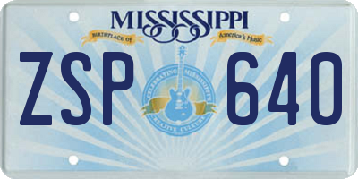 MS license plate ZSP640