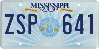 MS license plate ZSP641