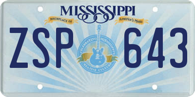 MS license plate ZSP643