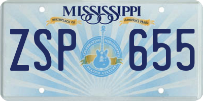 MS license plate ZSP655