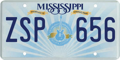 MS license plate ZSP656