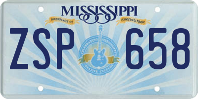 MS license plate ZSP658
