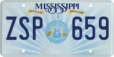MS license plate ZSP659