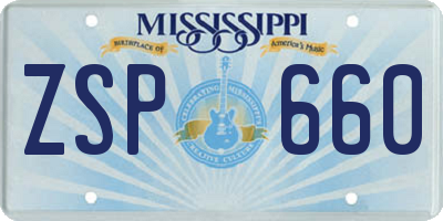 MS license plate ZSP660