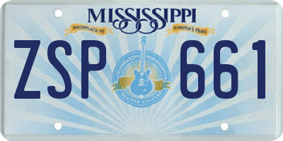 MS license plate ZSP661