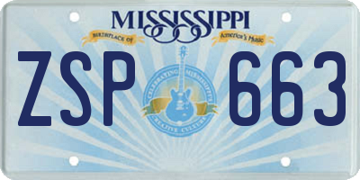 MS license plate ZSP663