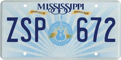 MS license plate ZSP672