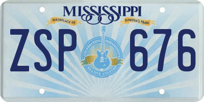 MS license plate ZSP676