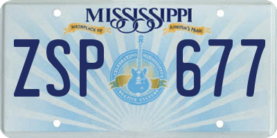 MS license plate ZSP677