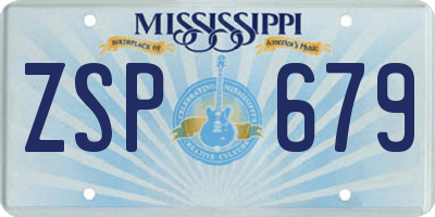 MS license plate ZSP679