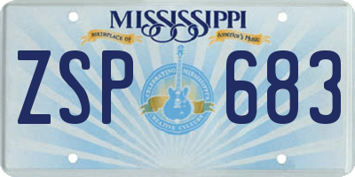 MS license plate ZSP683