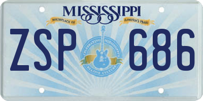 MS license plate ZSP686