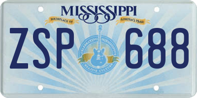 MS license plate ZSP688